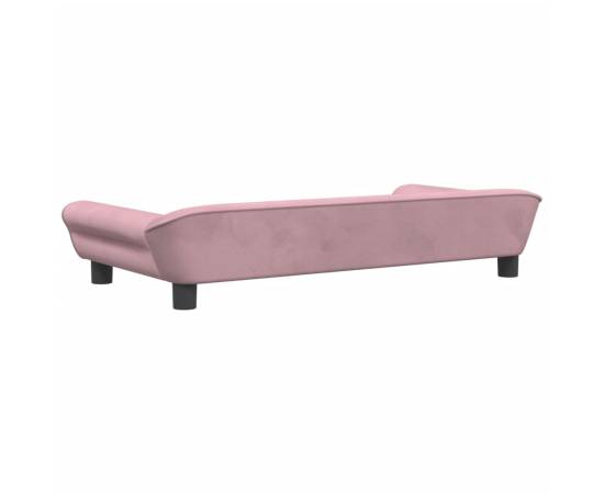 Canapea pentru copii, roz, 100x50x26 cm, catifea, 5 image