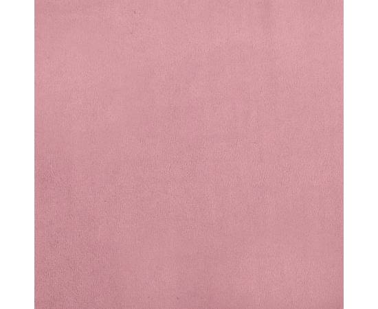 Canapea pentru copii, roz, 100x50x26 cm, catifea, 6 image