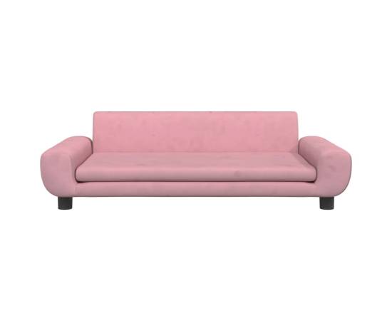 Canapea pentru copii, roz, 100x54x33 cm, catifea, 3 image