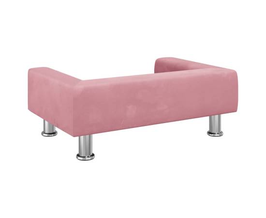 Canapea pentru copii, roz, 70x45x26,5 cm, catifea, 5 image