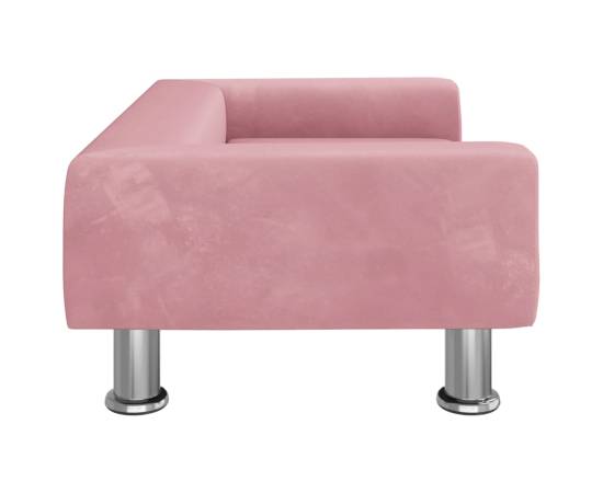Canapea pentru copii, roz, 70x45x26,5 cm, catifea, 4 image