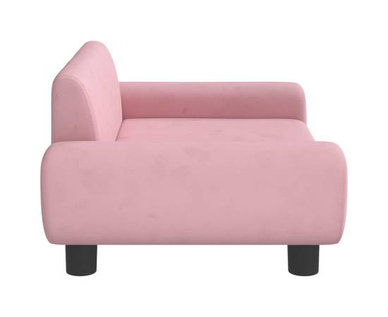 Canapea pentru copii, roz, 70x45x33 cm, catifea, 4 image