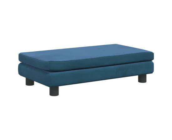Canapea pentru copii cu taburet albastru 100x50x30 cm catifea, 7 image