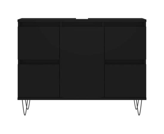 Dulap pentru baie, negru, 80x33x60 cm, lemn compozit, 4 image
