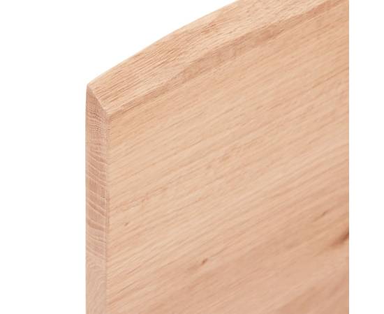 Blat masă, 60x50x2 cm, maro, lemn stejar tratat contur organic, 3 image