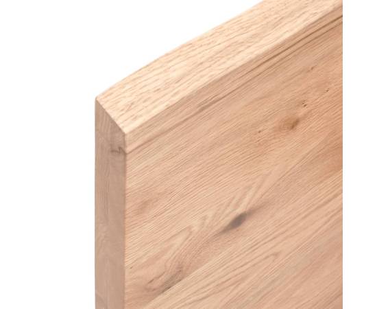 Blat masă, 60x50x4 cm, maro, lemn stejar tratat contur organic, 3 image