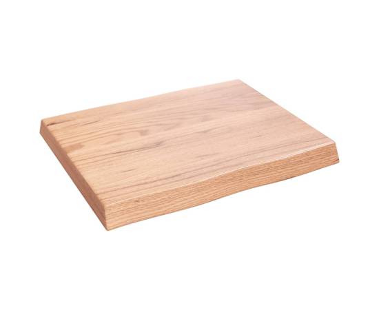 Blat masă, 60x50x6 cm, maro, lemn stejar tratat contur organic, 2 image
