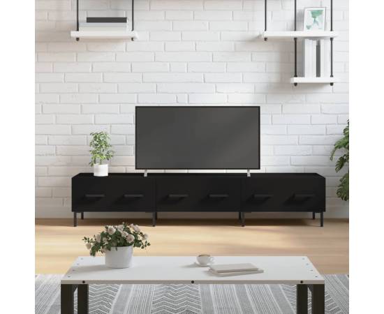 Dulap tv, negru, 150x36x30 cm, lemn prelucrat