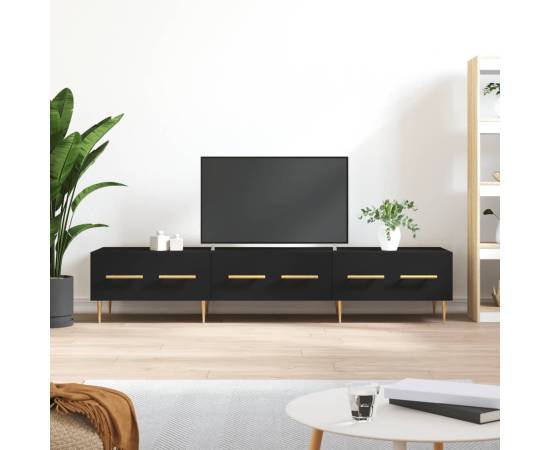 Dulap tv, negru, 150x36x30 cm, lemn prelucrat