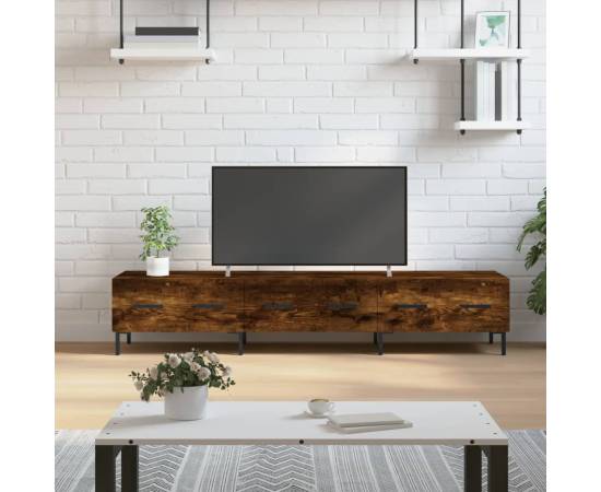 Dulap tv, stejar fumuriu, 150x36x30 cm, lemn prelucrat