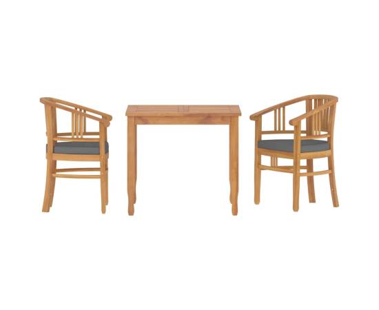 Set mobilier pentru grădină, 3 piese, lemn masiv de tec, 2 image
