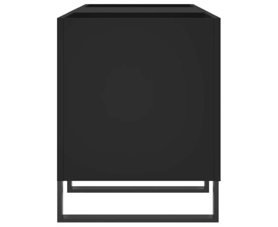 Comodă discuri, negru, 121x38x48 cm, lemn prelucrat, 5 image