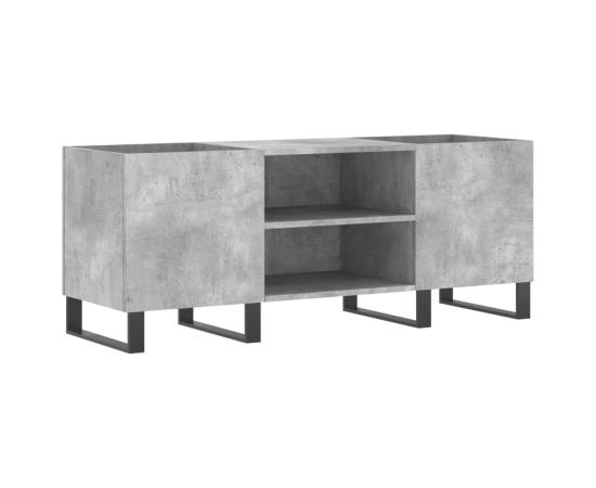 Dulap pentru discuri gri beton, 121x38x48 cm, lemn prelucrat, 2 image