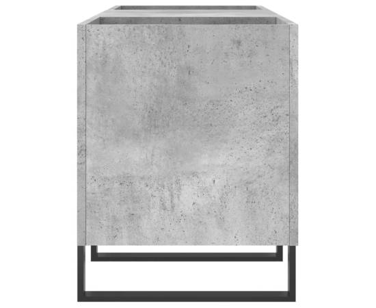 Dulap pentru discuri gri beton, 121x38x48 cm, lemn prelucrat, 5 image