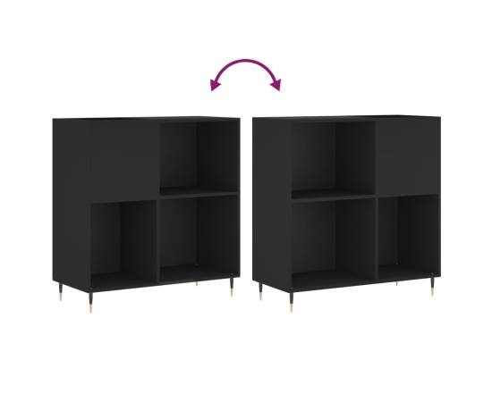 Dulap pentru discuri negru 84,5x38x89 cm lemn compozit, 7 image