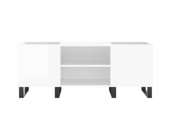 Dulapuri pentru discuri alb lucios 121x38x48 cm, lemn prelucrat, 4 image