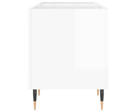 Dulapuri pentru discuri alb lucios 121x38x48 cm, lemn prelucrat, 5 image