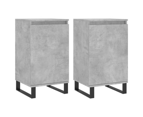 Servante, 2 buc., gri beton, 40x35x70 cm, lemn prelucrat, 2 image