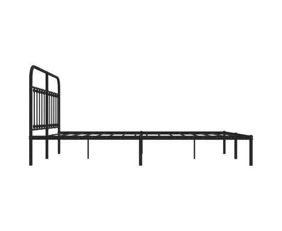 Cadru de pat metalic cu tăblie, negru, 180x200 cm, 7 image