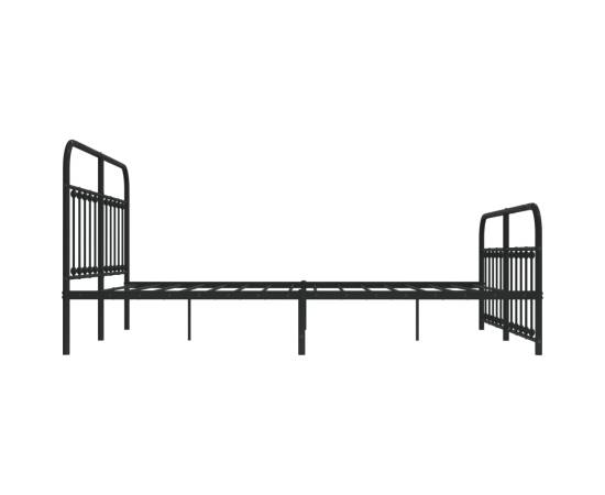 Cadru pat metalic cu tăblie de cap/picioare, negru, 160x200 cm, 7 image
