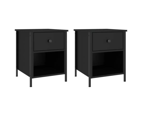 Noptiere, 2 buc., negru, 40x42x50 cm, lemn compozit, 2 image