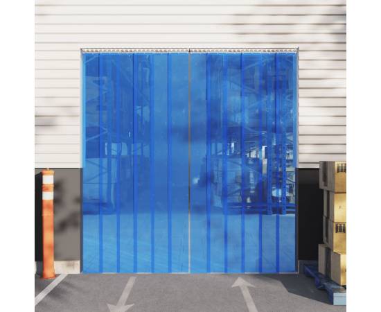 Perdea pentru ușă, albastru, 200 mmx1,6 mm 10 m, pvc
