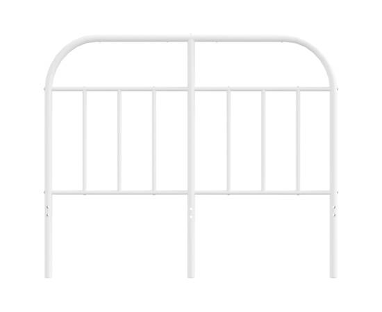 Tăblie de pat metalică, alb, 120 cm, 4 image