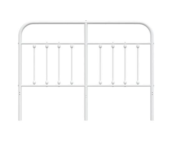 Tăblie de pat metalică, alb, 150 cm, 4 image
