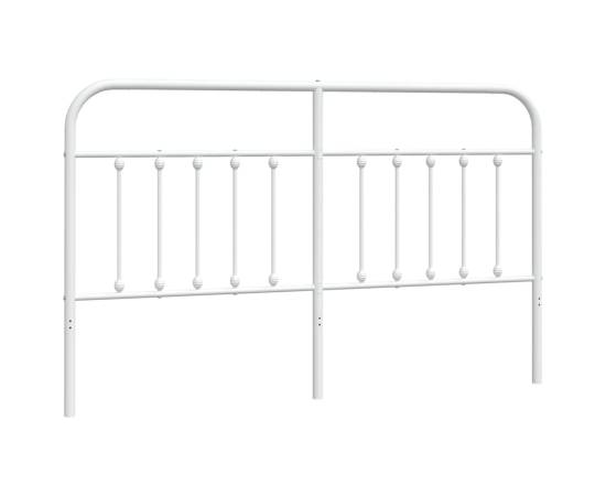 Tăblie de pat metalică, alb, 160 cm, 2 image