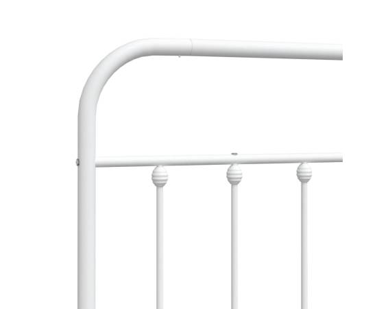 Tăblie de pat metalică, alb, 160 cm, 6 image