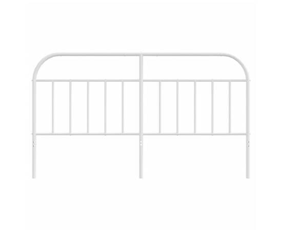 Tăblie de pat metalică, alb, 160 cm, 4 image