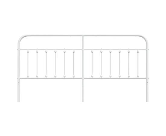 Tăblie de pat metalică, alb, 193 cm, 4 image