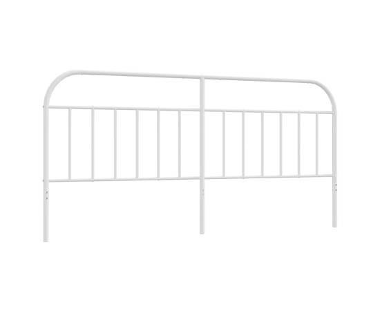 Tăblie de pat metalică, alb, 200 cm, 2 image