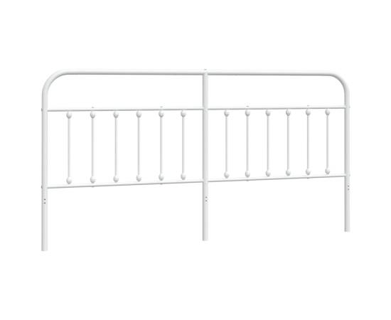 Tăblie de pat metalică, alb, 200 cm, 2 image