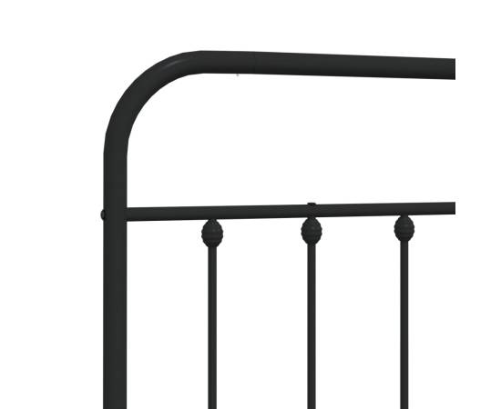 Tăblie de pat metalică, negru, 75 cm, 6 image