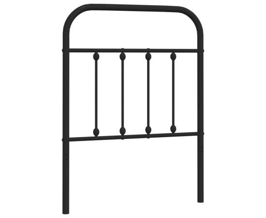 Tăblie de pat metalică, negru, 75 cm, 2 image
