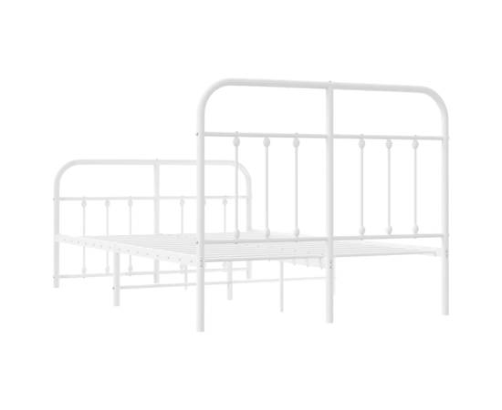 Cadru de pat metalic cu tăblie, alb, 120x190 cm, 8 image