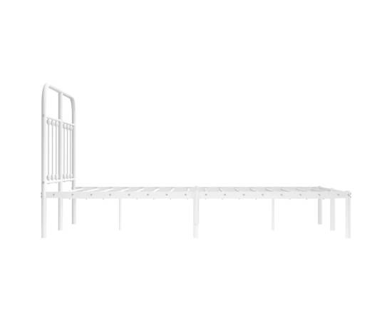 Cadru de pat metalic cu tăblie, alb, 120x200 cm, 7 image