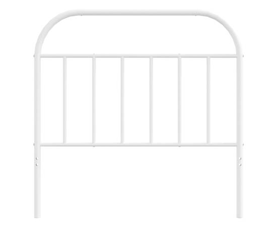 Tăblie de pat metalică, alb, 107 cm, 4 image