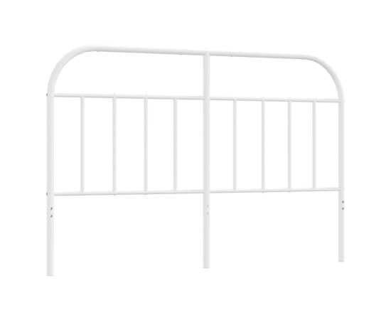 Tăblie de pat metalică, alb, 135 cm, 2 image
