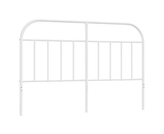 Tăblie de pat metalică, alb, 150 cm, 2 image