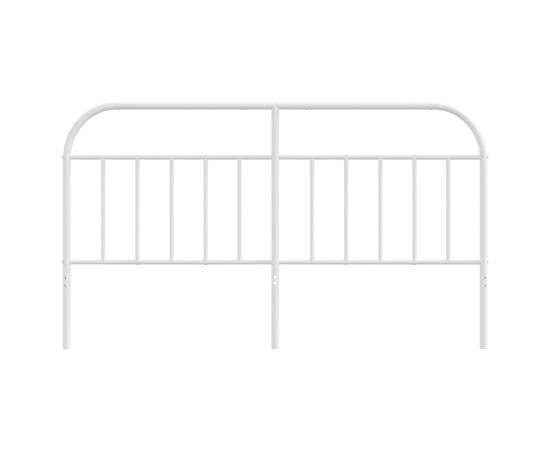 Tăblie de pat metalică, alb, 180 cm, 4 image