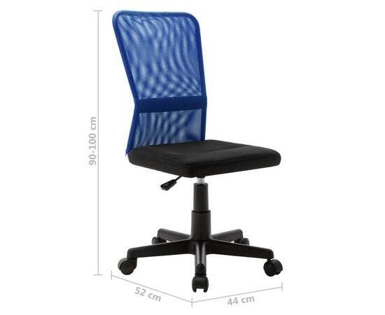 Scaun de birou, negru și albastru, 44x52x100 cm, plasă textilă, 8 image
