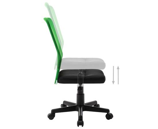 Scaun de birou, negru și verde, 44x52x100 cm, plasă textilă, 7 image