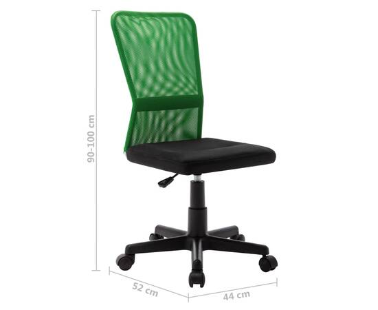 Scaun de birou, negru și verde, 44x52x100 cm, plasă textilă, 8 image