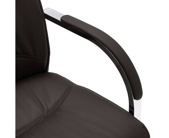 Scaun de birou consolă, negru, piele ecologică, 5 image