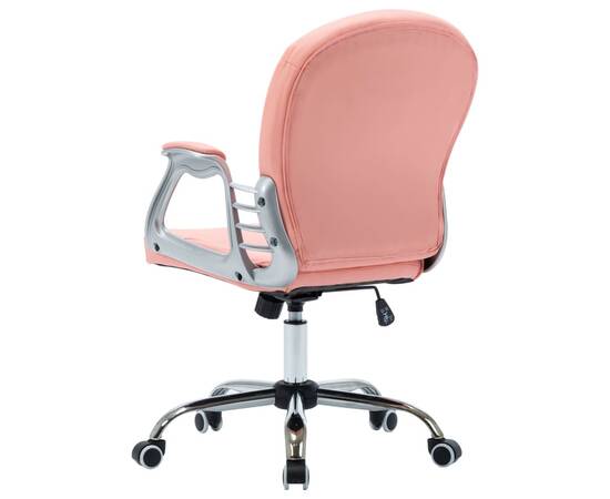 Scaun de birou pivotant, roz, piele ecologică, 7 image