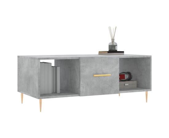 Măsuță de cafea, gri beton, 102x50x40 cm, lemn prelucrat, 3 image