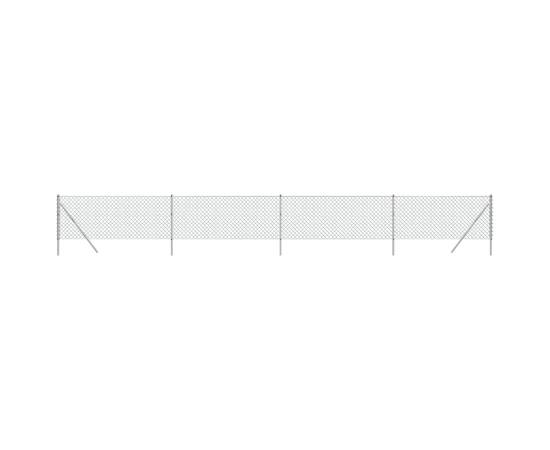 Gard de plasă de sârmă, argintiu, 0,8x10 m, 2 image