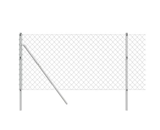 Gard de plasă de sârmă, argintiu, 0,8x10 m, 4 image